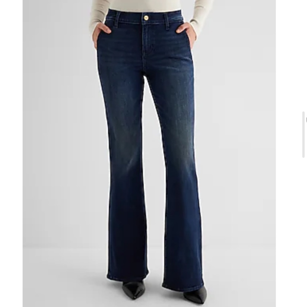 Express 70’s flare mid rise jeans